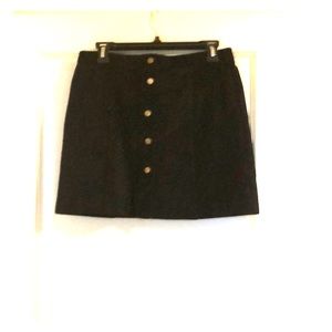 Black corduroy mini skirt